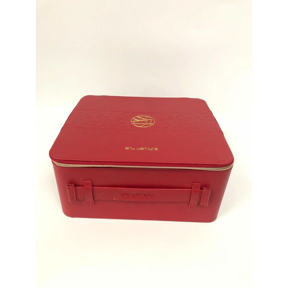 Shu Uemura Red Handheld Makeup Case Storage Box Cosmetic Bag